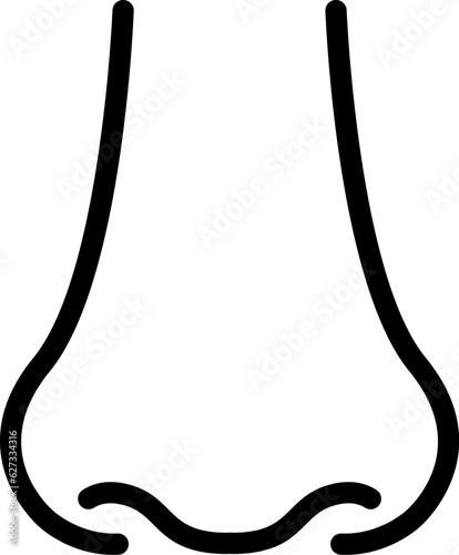 Human nose icon in linear style. Vector.