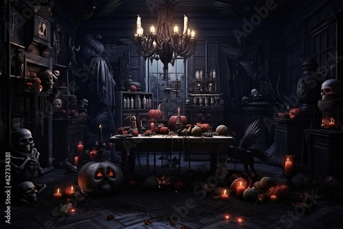 Halloween Spooky Nighttime Scene (Generative AI)