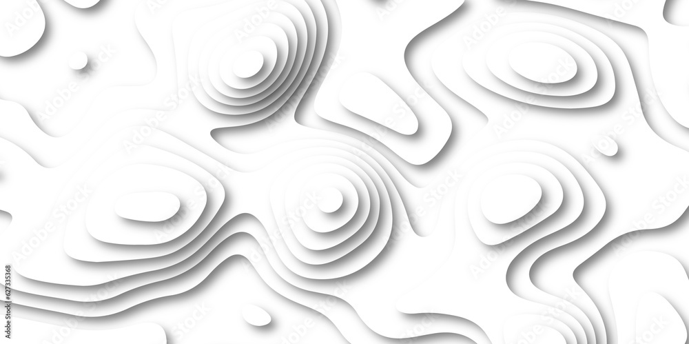Abstract wavy line 3d paper cut white background. White paper cut white background. Abstract realistic papercut decoration textured with wavy layers and shadow. Abstract realistic papercut decoration	