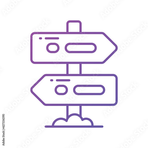 Flat vector design of direction board in modern style, an icon of guidepost