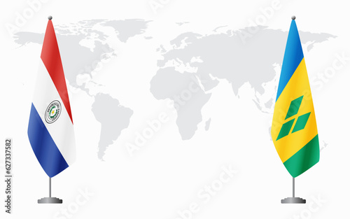 Paraguay and Saint Vincent and the Grenadines flags for off