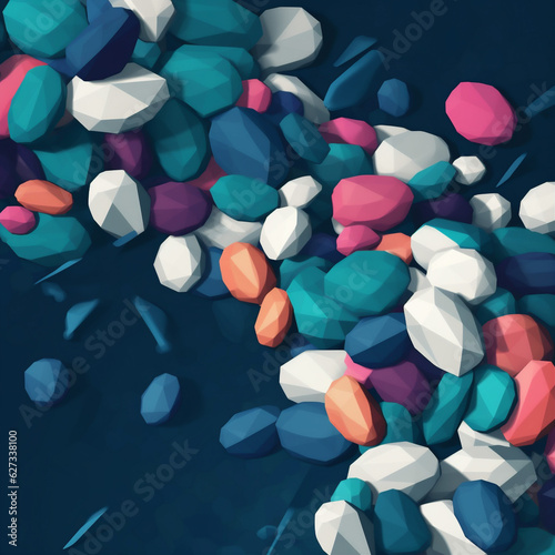 pharmaceutical medicine illustration medication medical pill drug capsule tablet pharmacy. Generative AI.