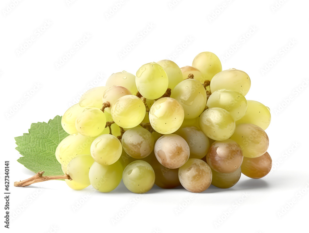 White grapes bunch isolated on white background. White grapes bunch isolated on white background.