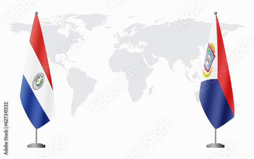 Paraguay and Sint Maarten flags for official meeting