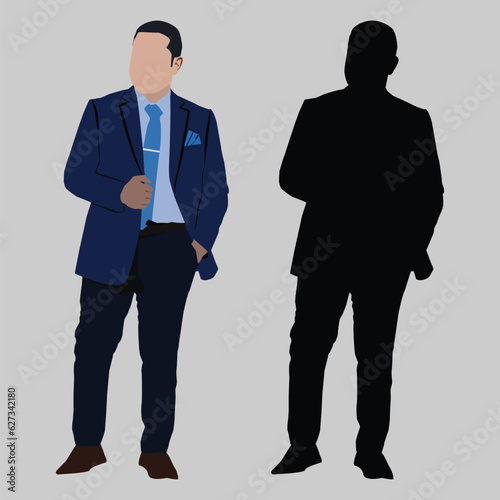 Portrait and Silhouette of Businessman
