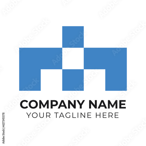 Modern monogram minimalist business logo design template