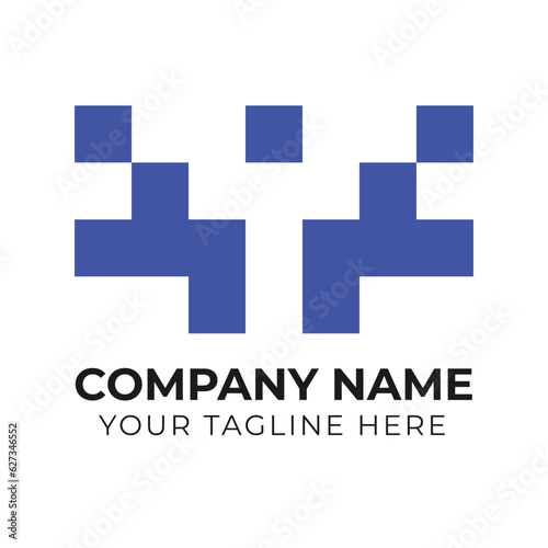Modern monogram minimalist business logo design template
