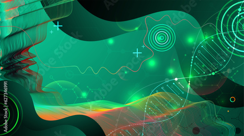 Science template, wallpaper or banner with a DNA molecules.