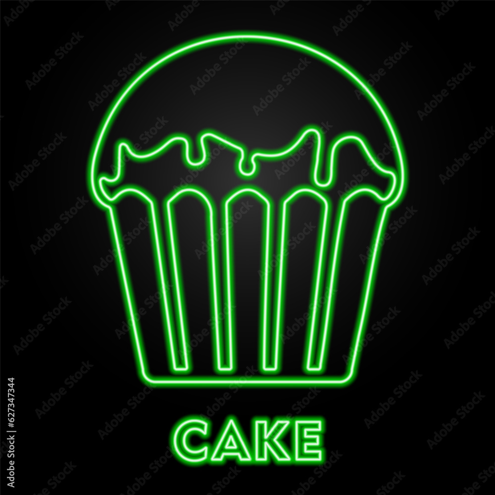 cake neon sign, modern glowing banner design, colorful modern design trend on black background. Vector illustration. cake neon sign, modern glowing banner design, colorful modern design trend on black background. Vector illustration.
