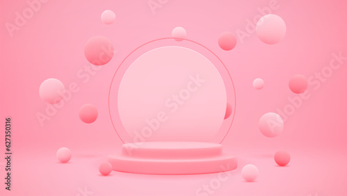 Pink 3d vector stand.