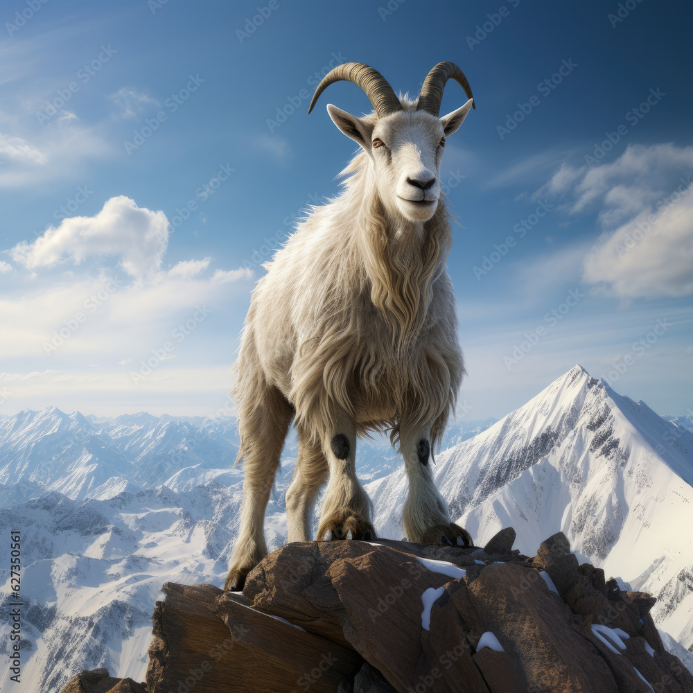 Fototapeta premium mountain goat on the mountain