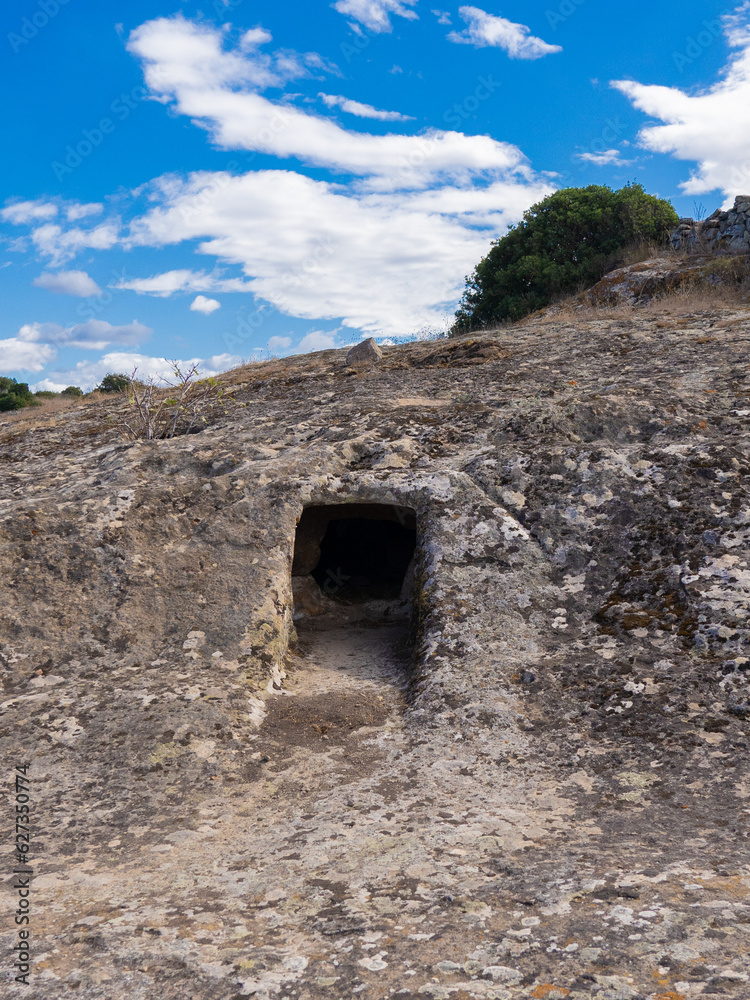 domus de janas are prehistoric tombs dug into the rock typical of pre-Nuragic Sardinia.