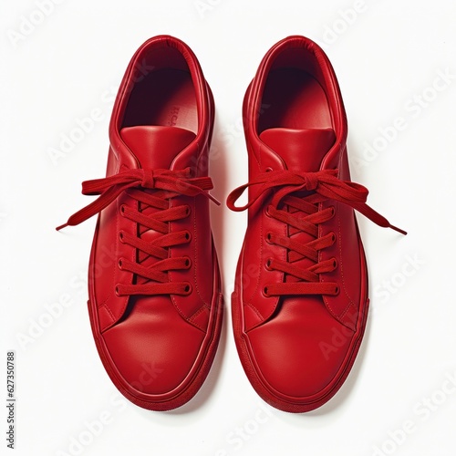 Red sport shoes isolated