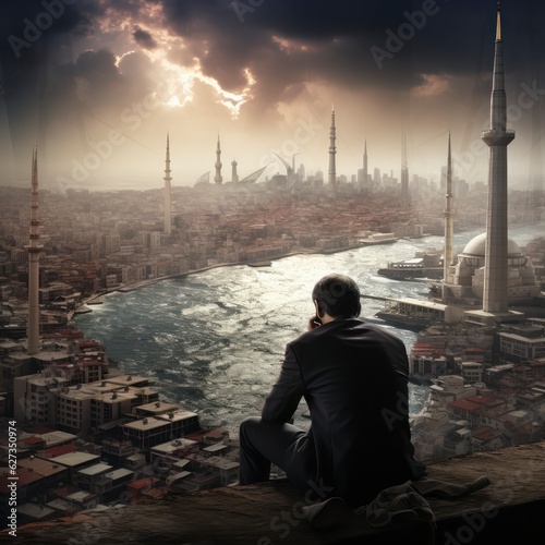 earthquake and economic crisis in turkey concept photo