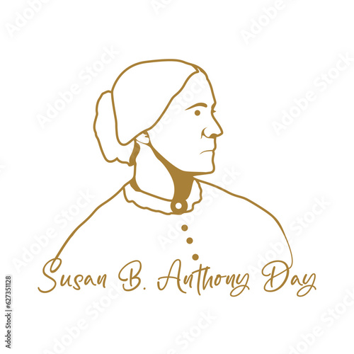 Quadro em tela susan b. anthony day line art design vector illustration