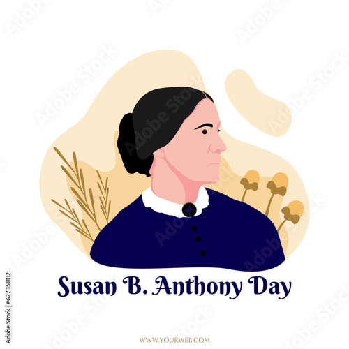 susan b. anthony day design vector illustration with flat style