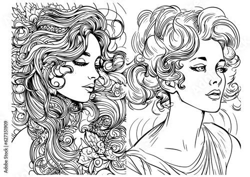 Retrato a lapiz de mujeres