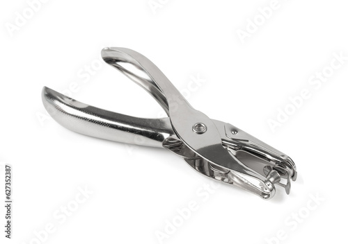 Hole Puncher Isolated, Metal Paper Puncher, New Office Tool, Single Business Stationery to Make Holes