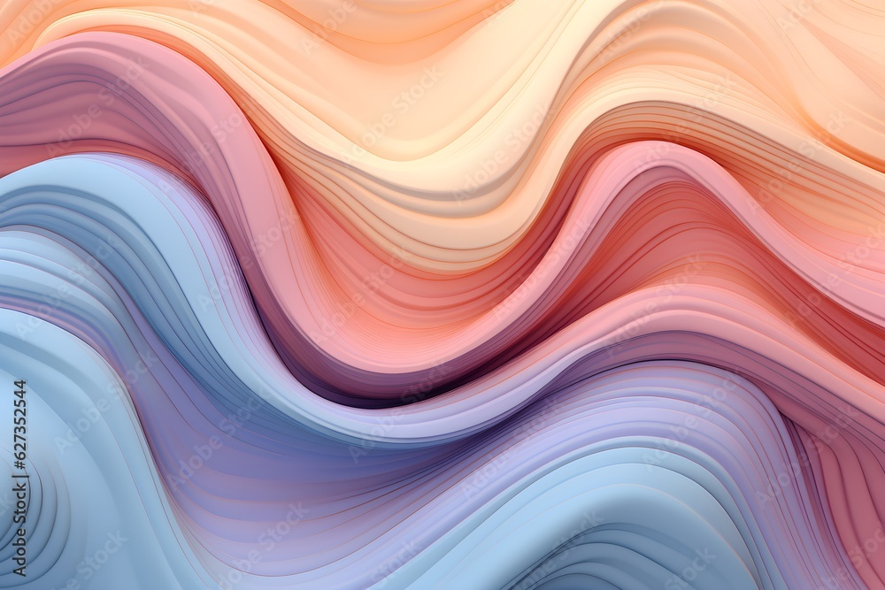 Obraz premium 3d effect of an abstract wave of different colors wallpaper background created with Generative AI technology
