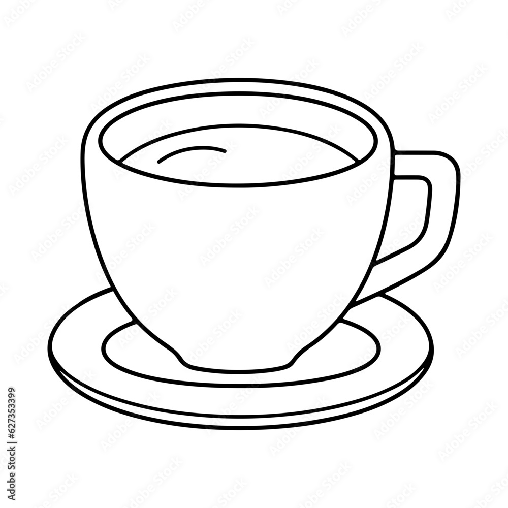 Coffee cup. Saucer and cup of coffee icon Coffee cup. Saucer and cup of coffee icon