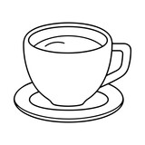 Coffee cup. Saucer and cup of coffee icon
