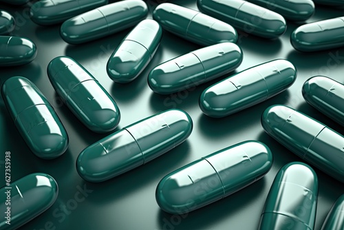 pill pack, in the style of light teal, restrained minimalism, medical imaging photo