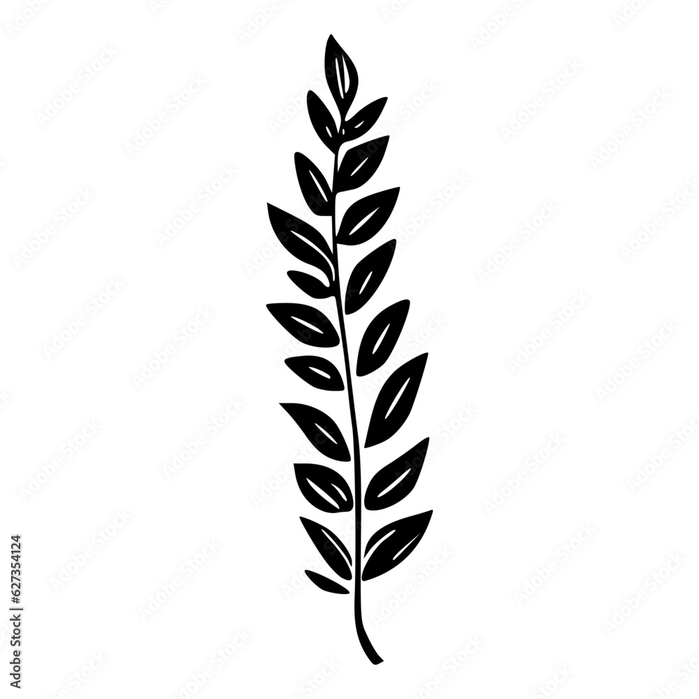 Minimalist branch with leaves icon