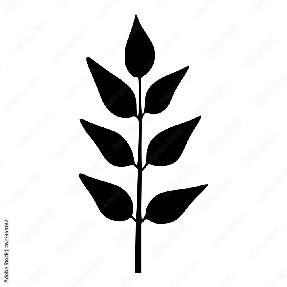 Minimalist branch with leaves icon Minimalist branch with leaves icon