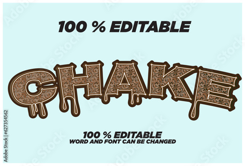 100% Editable text effect chake style.