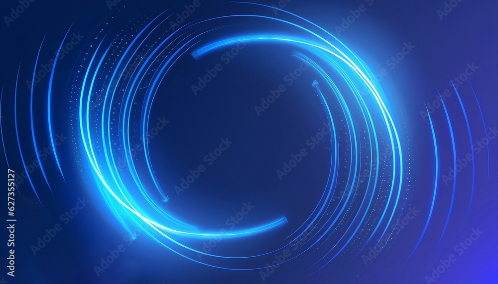 Luminous circles, geometric stripes, and sleek blue lines on a dark blue canvas, 3d render Luminous circles, geometric stripes, and sleek blue lines on a dark blue canvas, 3d render