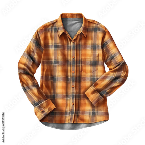 Flannel Shirt. isolated object, transparent background