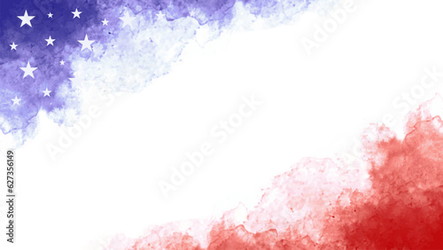 america flag background vector illustration with watercolor style concept template