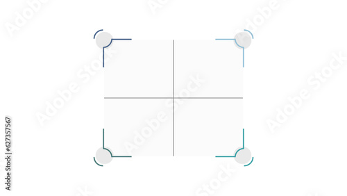 Blank company process chart infographic template as vector with 4 options or SWOT analysis can be used for progress, diagram, annual report, web design. Business concept.