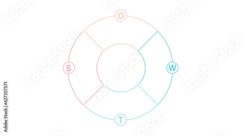 Blank company process chart infographic template as vector with 4 options or SWOT analysis can be used for progress, diagram, annual report, web design. Business concept.