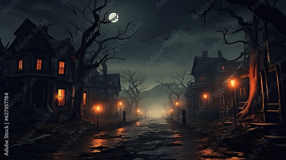 Halloween backgrounds with pumpkins and trees