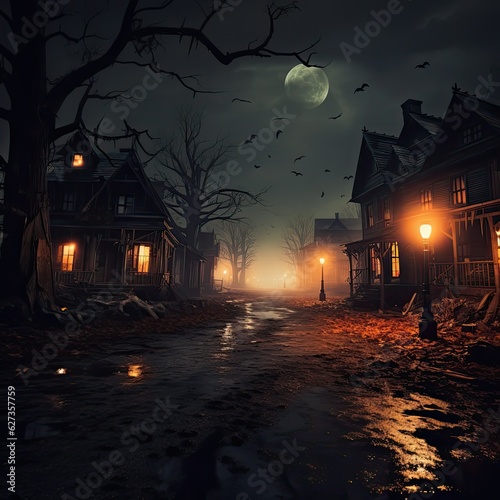 Halloween backgrounds with pumpkins and trees