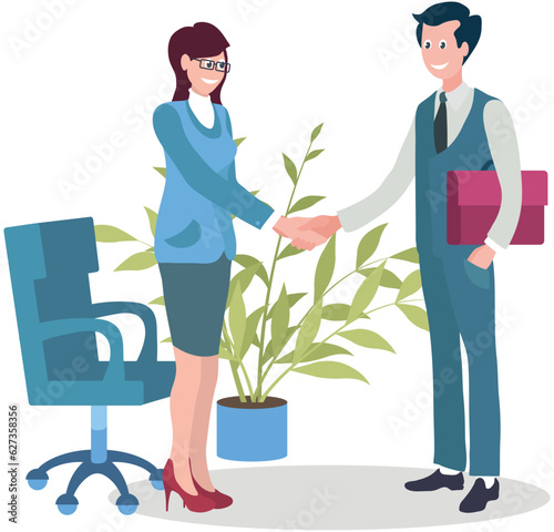 Office workers. Vector illustration. Office workers maintain confidentiality and adhere to ethical standards Office work involves managing deadlines and delivering quality results A worker employee