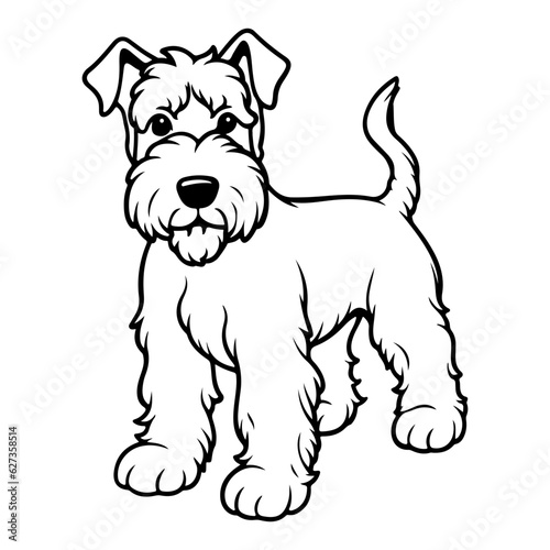 Airedale Terrier, hand drawn cartoon character, dog icon.