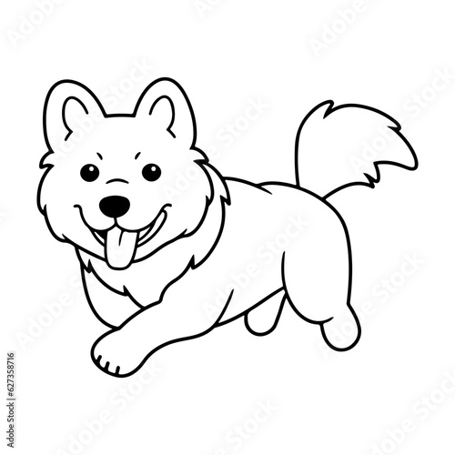 Alaskan Malamute, hand drawn cartoon character, dog icon.