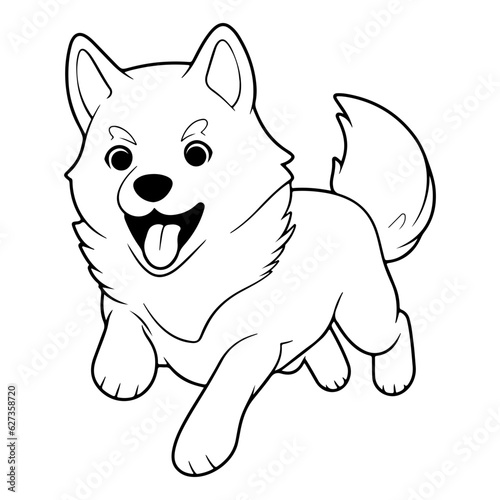 Alaskan Malamute, hand drawn cartoon character, dog icon.