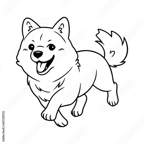 Alaskan Malamute  hand drawn cartoon character  dog icon.