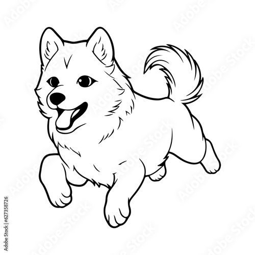 Alaskan Malamute, hand drawn cartoon character, dog icon.