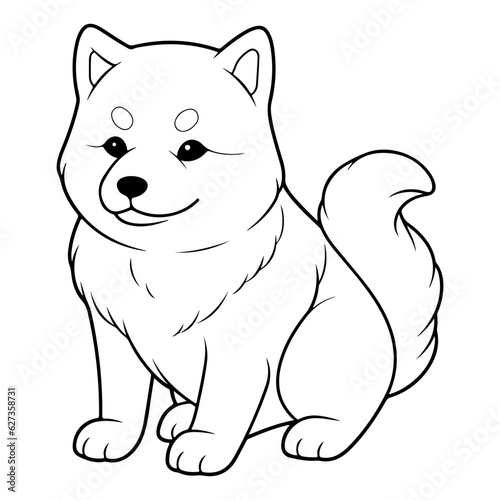 Alaskan Malamute, hand drawn cartoon character, dog icon.
