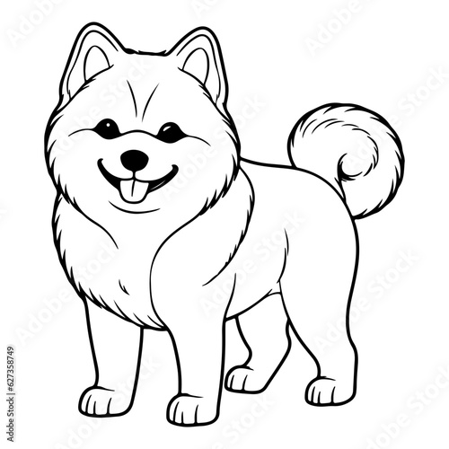Alaskan Malamute, hand drawn cartoon character, dog icon.