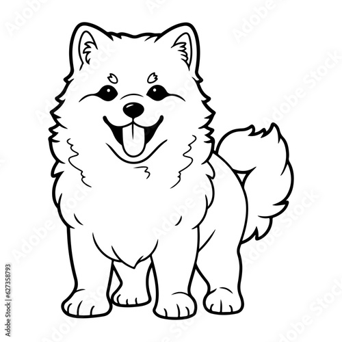 Alaskan Malamute, hand drawn cartoon character, dog icon.