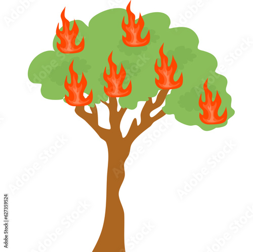 Wildfire Forest Pollution Illustration