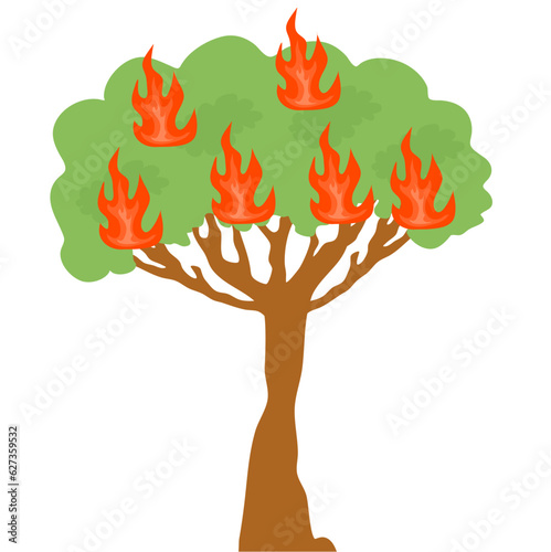 Wildfire Forest Pollution Illustration