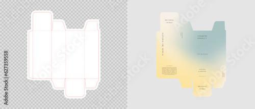 Cardboard box template. Cosmetic package box design. Vector illustration.