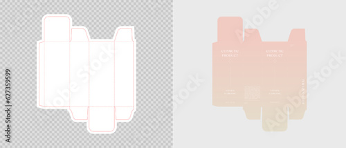 Cardboard box template. Cosmetic package box design. Vector illustration.
