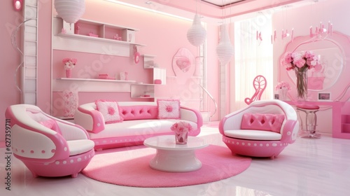 Pink princess room for doll